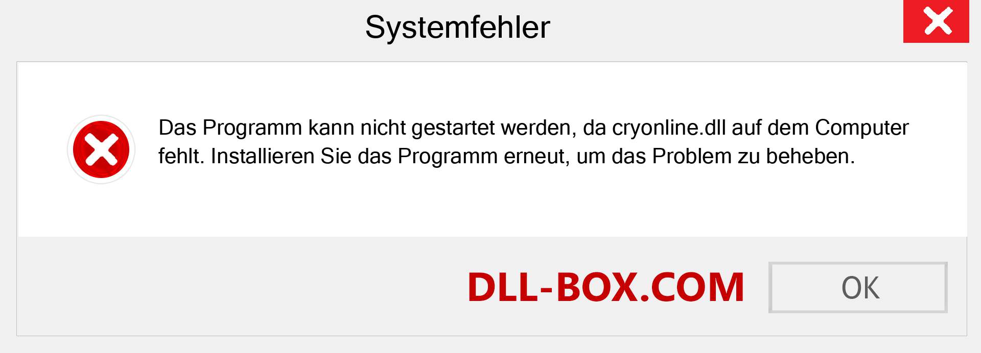 cryonline.dll-Datei fehlt?. Download für Windows 7, 8, 10 - Fix cryonline dll Missing Error unter Windows, Fotos, Bildern